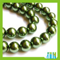 Perles rondes en verre de fausses perles de couleur bleue pour la fabrication de bijoux